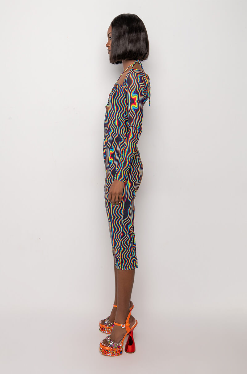 TAKE YOU THERE MIDI MESH DRESS