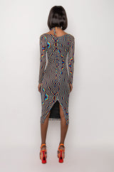 TAKE YOU THERE MIDI MESH DRESS
