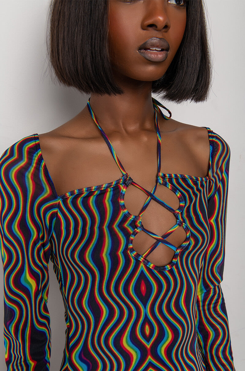 TAKE YOU THERE MIDI MESH DRESS