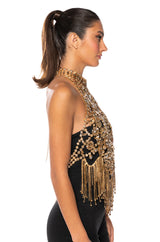 TAKING OVER RHINESTONE MOCK NECK LAYERING TOP