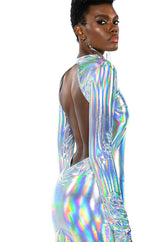 TALK ABOUT ME METALLIC MIDI DRESS