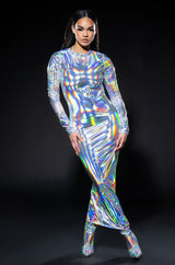 TALK ABOUT ME METALLIC MIDI DRESS
