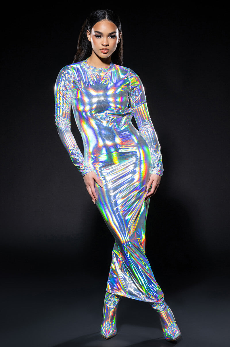 TALK ABOUT ME METALLIC MIDI DRESS