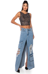 TALK IS CHEAP EMBELLISHED PRINT TANK TOP IN BLACK