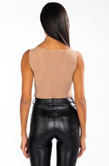 TALK IS CHEAP SLEEVELESS MESH BOAT NECK TOP