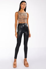 TALK IS CHEAP SLEEVELESS MESH BOAT NECK TOP