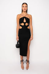 TALK TO ME NICE CUT OUT MIDI DRESS