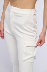 TALON POCKET DETAIL FLARE TROUSER