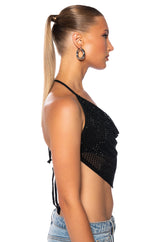 TAMERA RHINESTONE MESH TOP