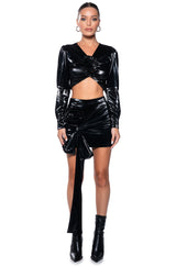 TATIANA LIQUID VELVET MINI SKIRT