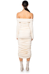 TATI OFF THE SHOULDER KNIT MAXI DRESS
