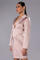 TEA TIME CORSET MINI DRESS IN MAUVE