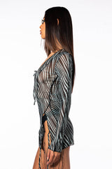 TEAR MY HEART LONG SLEEVE MINI DRESS