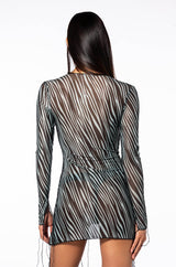 TEAR MY HEART LONG SLEEVE MINI DRESS