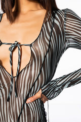 TEAR MY HEART LONG SLEEVE MINI DRESS