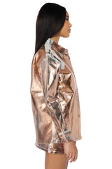 TELEPORT FOIL EFFECT DENIM BUTTON DOWN