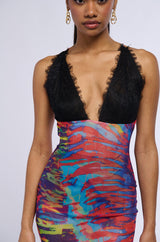TELL ME SOMETHING I DON'T KNOW MESH MIDI DRESS
