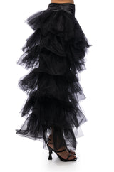 THE AWARD SHOW TULLE HIGH LOW SKIRT IN BLACK