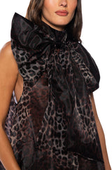 THE CATS MEOW PRINTED BOW MINI DRESS