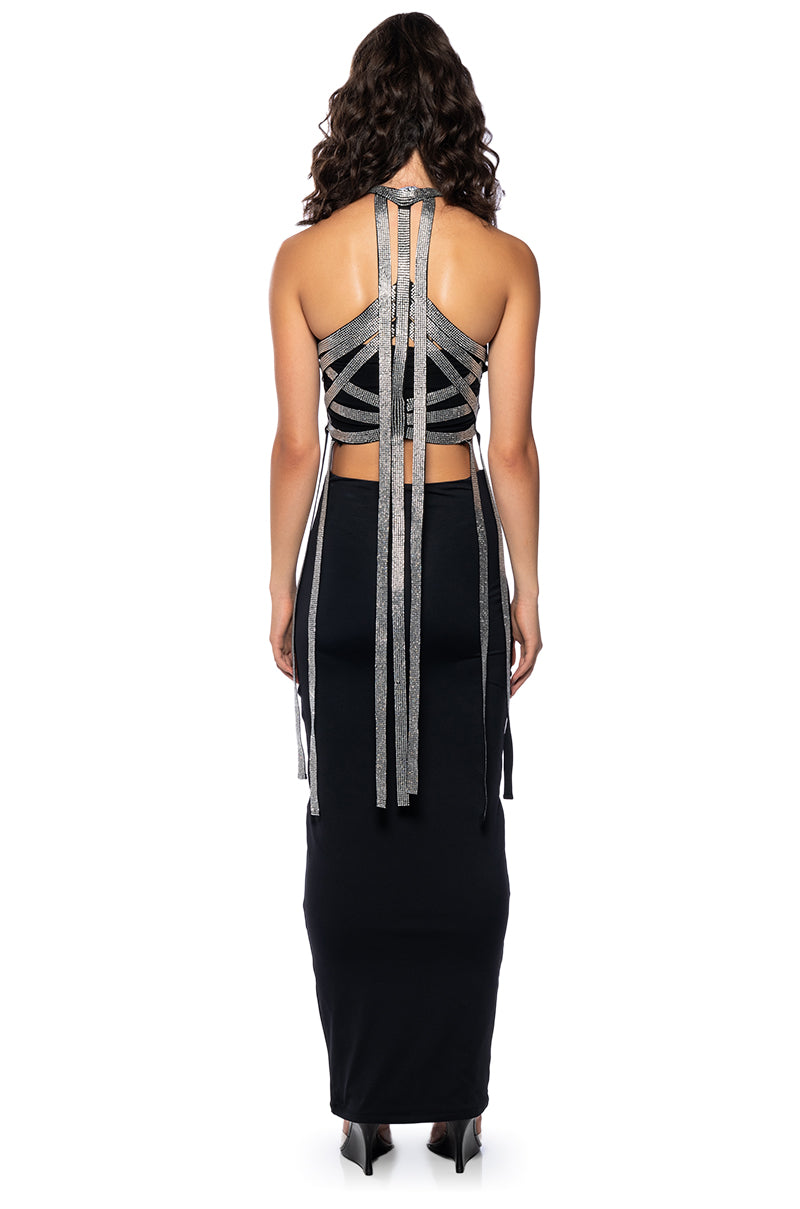 THE EDGE RHINESTONE EMBELLISHED TOP