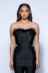 MONIQUE FEATHER DETAIL CORSET
