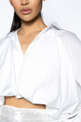 THE MUST HAVE BUBBLE POPLIN BLOUSE