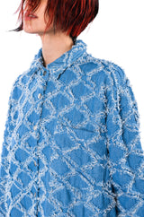 THE VIBE IS PRETTY TEXTURED DENIM OVERSIZED BUTTON DOWN DRESS