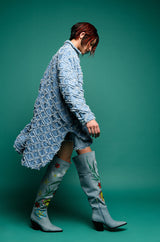 THE VIBE IS PRETTY TEXTURED DENIM OVERSIZED BUTTON DOWN DRESS