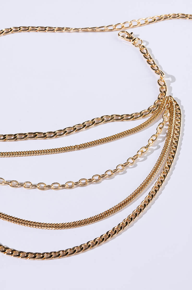 THE WILD ONES GOLD 5 LAYER CHAIN BELT