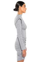 THEA CORSETED KNIT LONG SLEEVE MINI DRESS