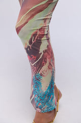 THEA PRINTED MESH MAXI SKIRT