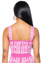 THERE SHE IS SLEEVELESS KNIT CROP TANK