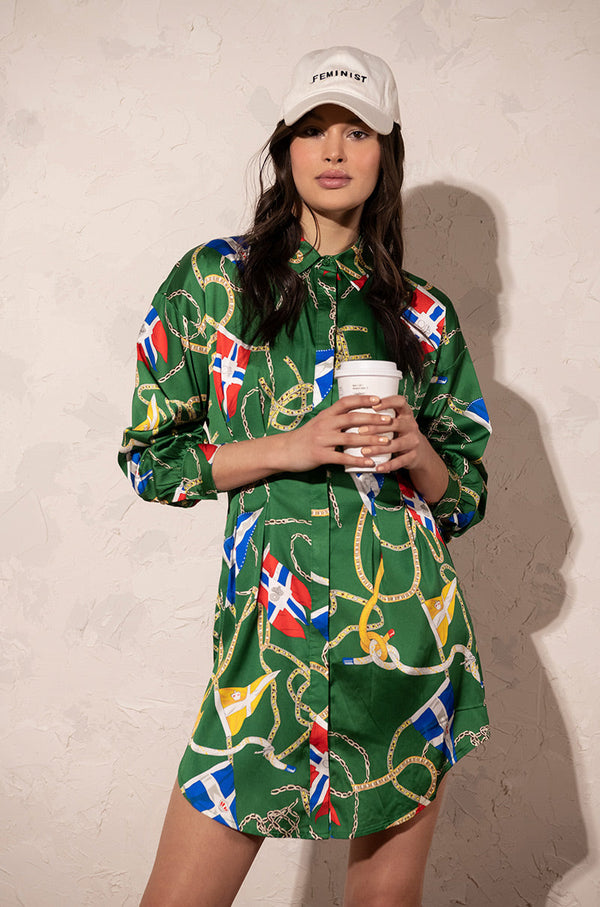 THIS WAY PLEASE BUTTON UP MINI DRESS