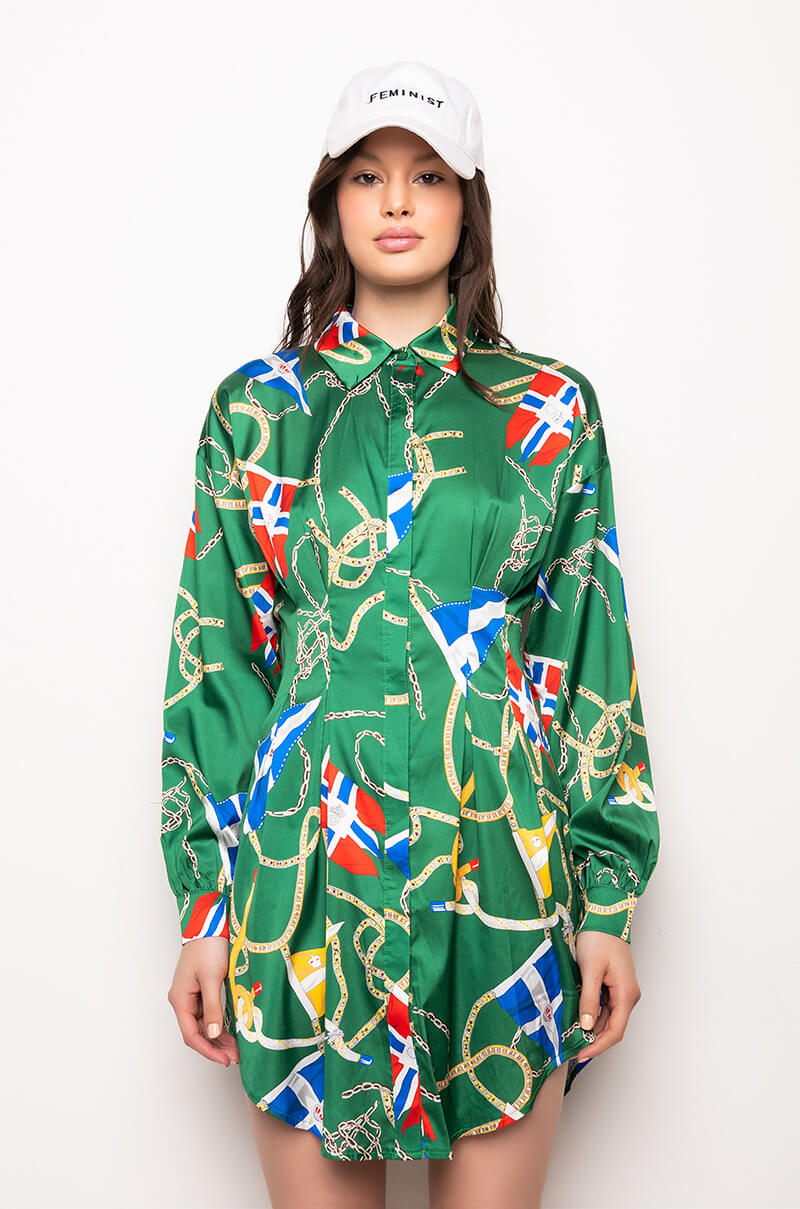 THIS WAY PLEASE BUTTON UP MINI DRESS