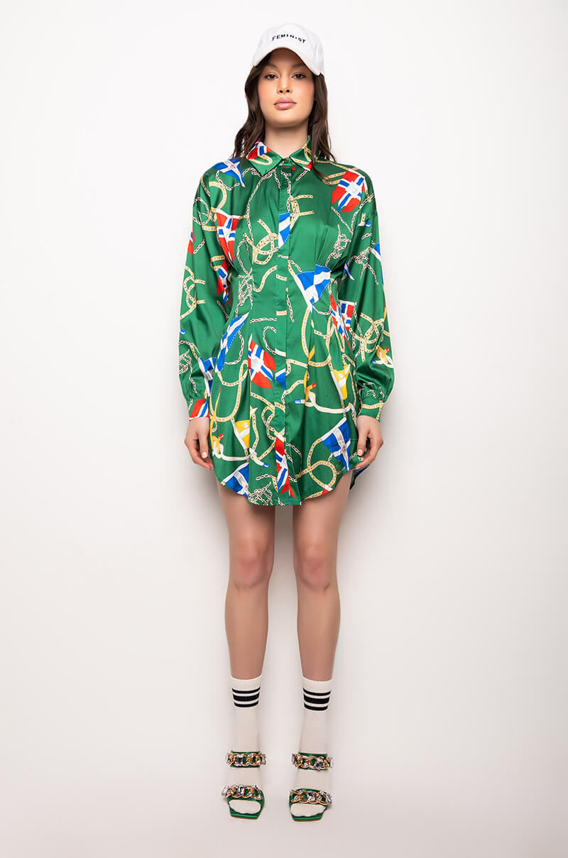 THIS WAY PLEASE BUTTON UP MINI DRESS