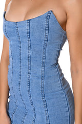 THOSE WHO GET IT DENIM MIDI DRESS