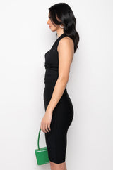 LILIA HALTER TOP BANDAGE MIDI DRESS
