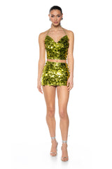 THRU THE NIGHT SEQUIN HALTER NECK TANK