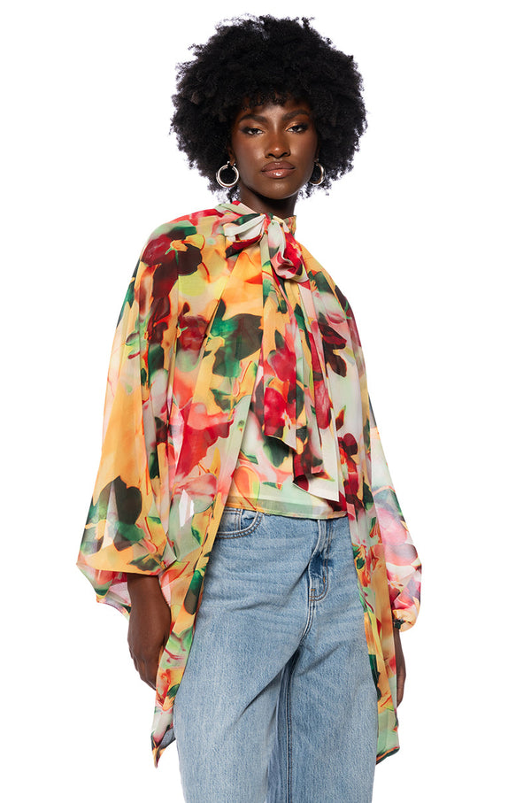 TIE THE KNOT FLORAL BLOUSE
