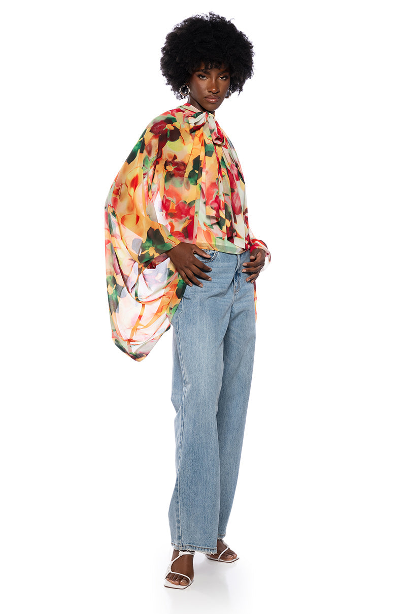 TIE THE KNOT FLORAL BLOUSE