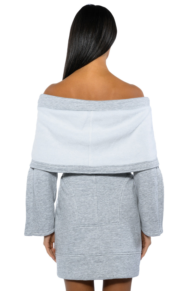 TIED UP IN LOVE CORSET LONG SLEEVE SWEATSHIRT DRESS