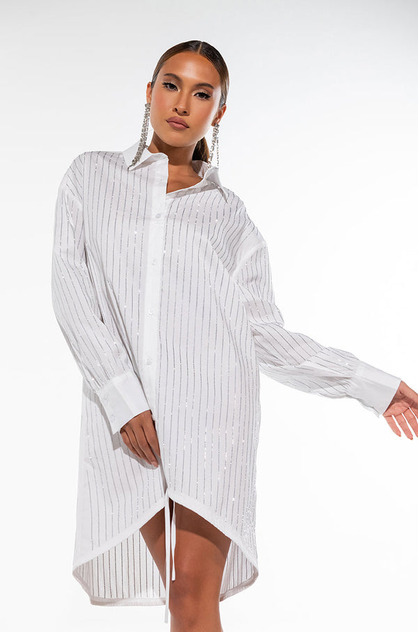 TILL THE SONG ENDS STONE PRINT SHIRT DRESS