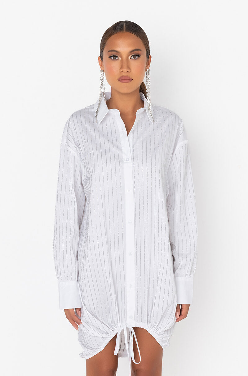 TILL THE SONG ENDS STONE PRINT SHIRT DRESS
