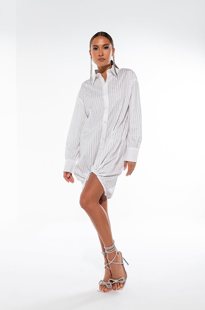 TILL THE SONG ENDS STONE PRINT SHIRT DRESS