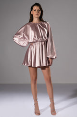 TIME TO DINE LONG SLEEVE MINI DRESS