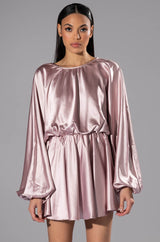 TIME TO DINE LONG SLEEVE MINI DRESS
