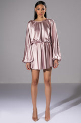 TIME TO DINE LONG SLEEVE MINI DRESS