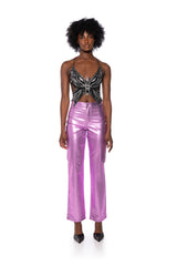 TIME TO FLY SEQUIN BUTTERFLY TOP IN BLACK