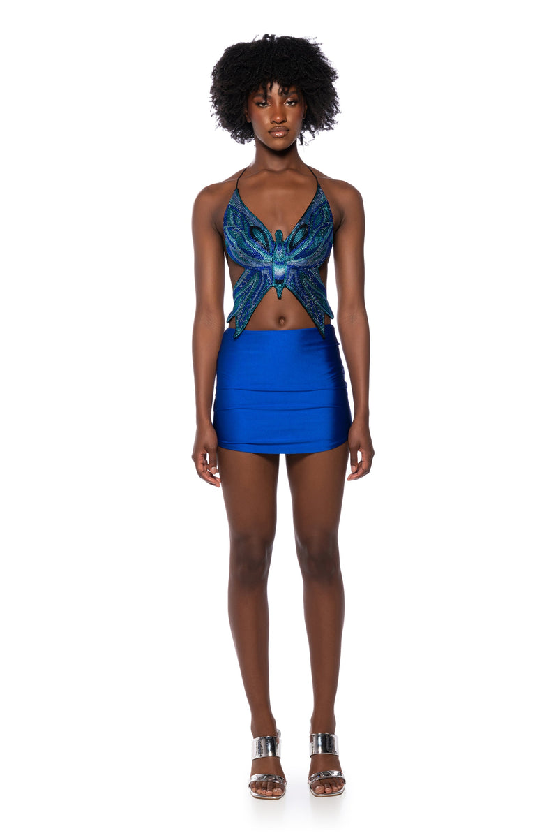 TIME TO FLY SEQUIN BUTTERFLY TOP