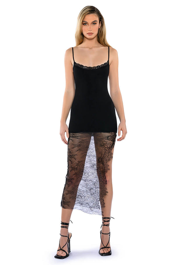 TINA LACE DETAIL MAXI DRESS